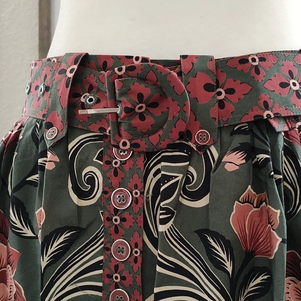 New FARM RIO Arabesque Floral Midi Skirt Size S